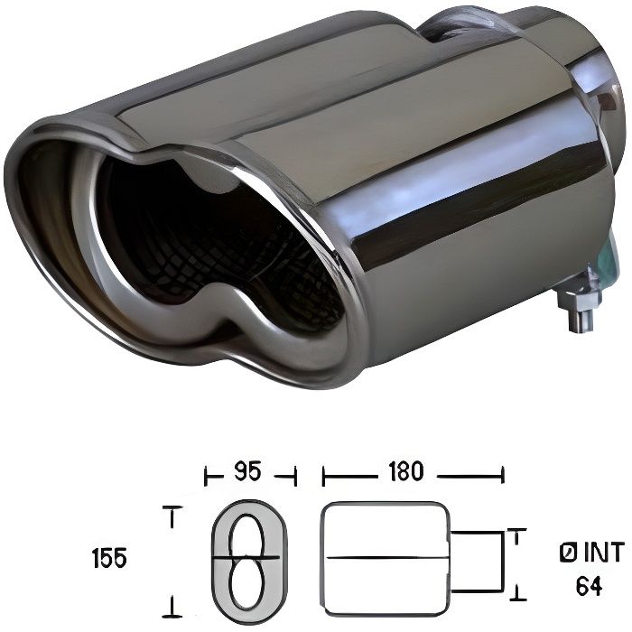 Embout echappement Wave pour sortie 45-62 mm