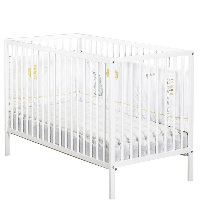 BABY PRICE - lit 120x60 tout barreaux blanc first