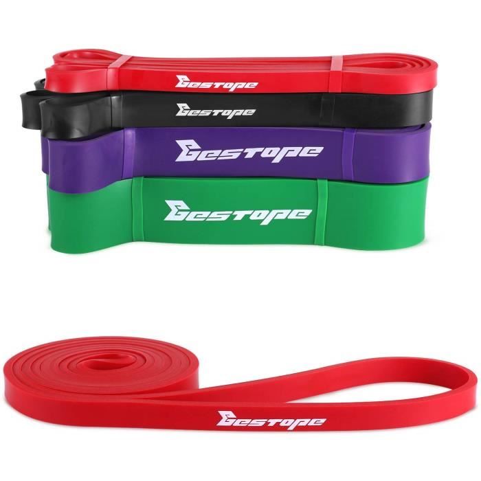 Bestope 1pcs Bandes de résistance Élastique Fitness Bandes d'exercice entraînement Sangle Liste déroulante rouge
