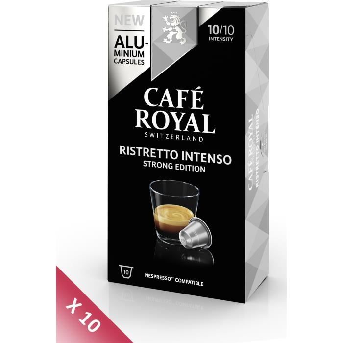 Lot de 10 CAFE ROYAL compatible Nespresso Alu Ristretto Intenso x10