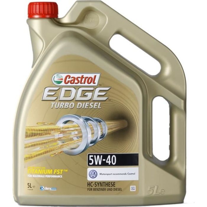 Huile moteur Castrol EDGE Titanium FST Turbo Diesel 5W-40 5 Litres Jerrycans
