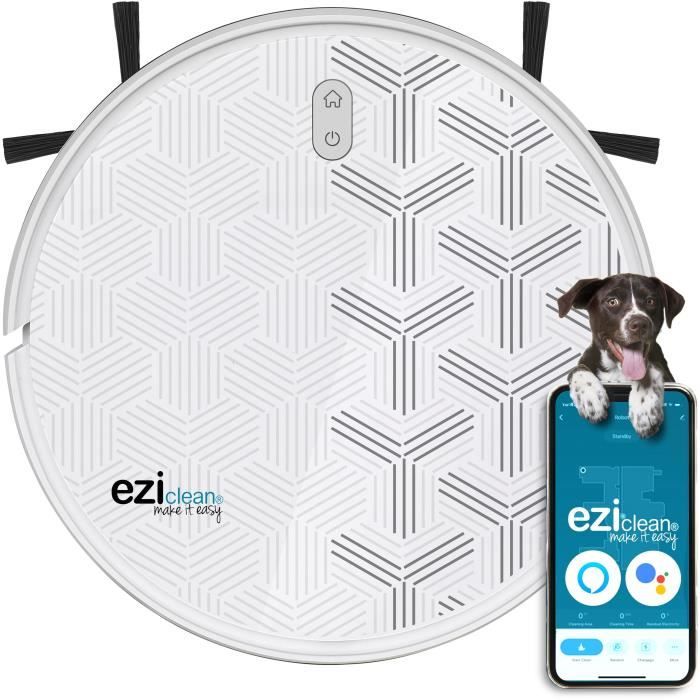 Eziclean® Xpert Animal S200 - Robot aspirateur connecté - Navigation Navig+ - 55dB - 120 min - 100 m² - 800 ml