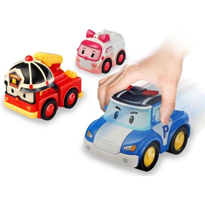 ROBOCAR POLI- Voitures à Friction - Pack de 3