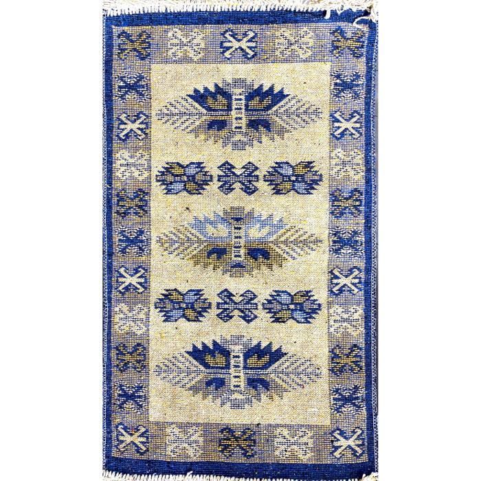 HOME DECO - Tapis Kilim - 50 x 80 cm - BLEU