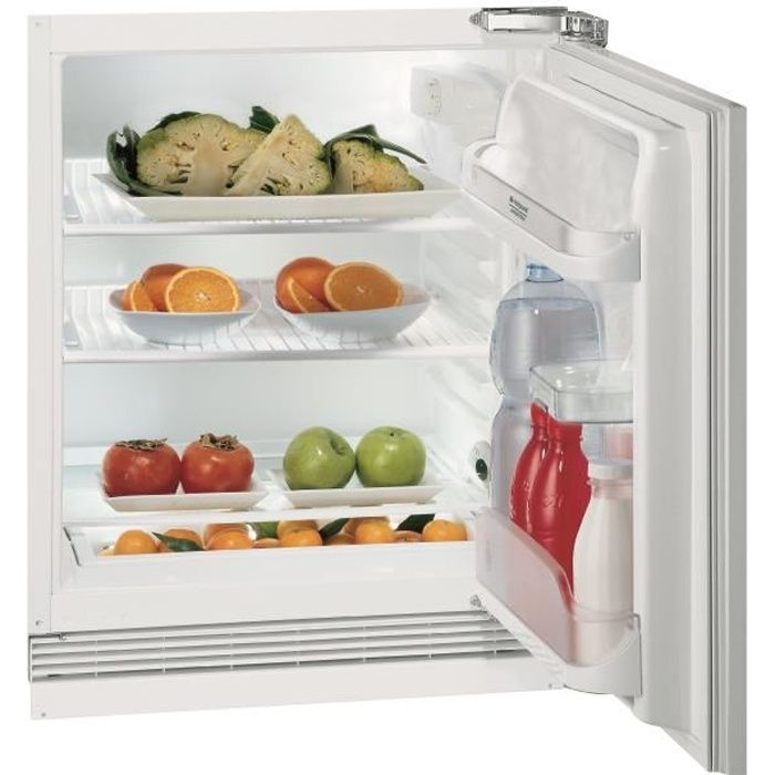 Hotpoint BTS1622/HA - Réfrigérateur 1 porte encastrable - 146L - Froid Statique - A+ - L 59,6 cm x H 81,5 cm - Fixation de porte à