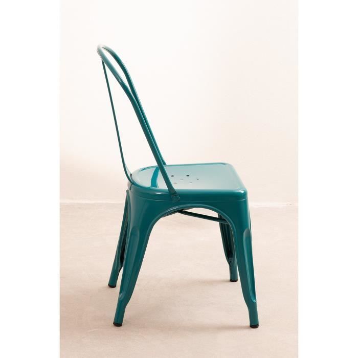 SKLUM - Lot de 2 chaises industrielles LIX en acier - Bleu Turquoise