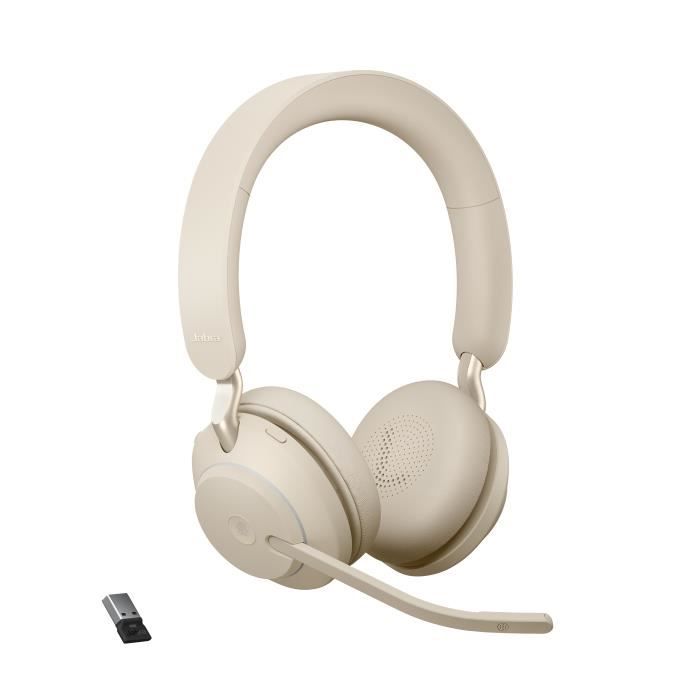 Casque Jabra Evolve2 65 - USB-A MS Teams Stereo - Beige