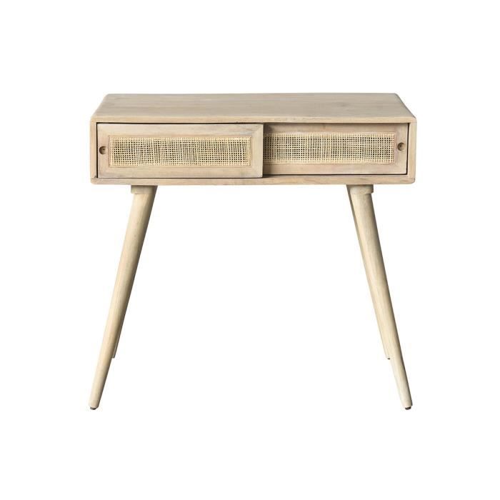 Miliboo - Console avec rangement en manguier massif et cannage L80 cm ACANGE