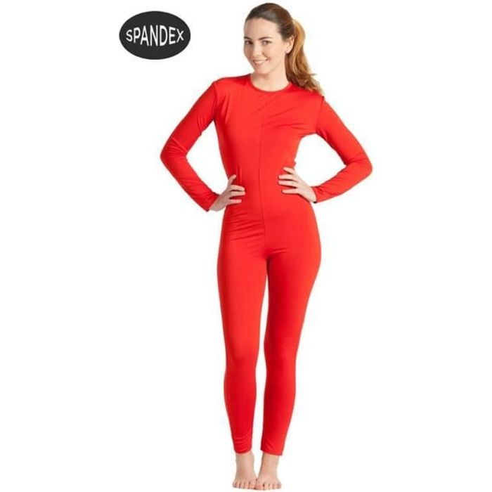 Justaucorps ou Combinaison Spandex Super Élastique Rouge pour femme