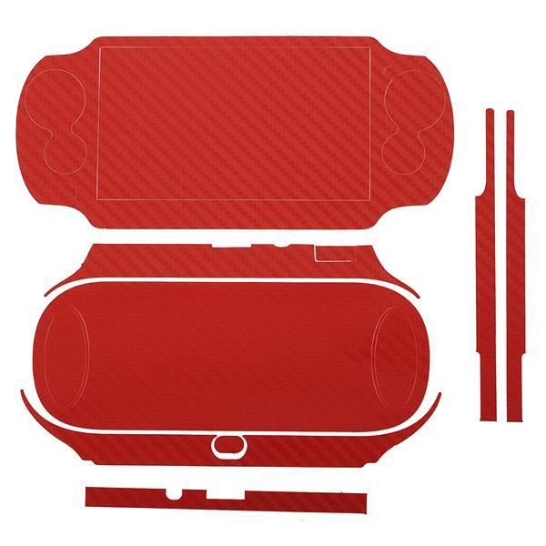 NEUFU Sticker carbone protection pour Sony PS VITA PSV 1000 ROUGE
