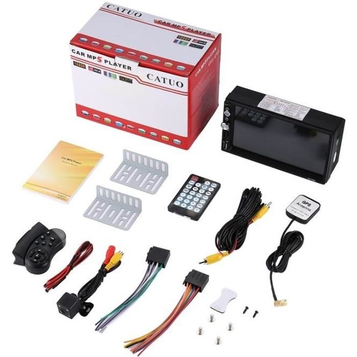 ggir-Catuo 7- Lecteur Multimédia De Voiture Écran Tactile Universel Lecteur MP5 Autoradio TF USB Radio FM, Noir
