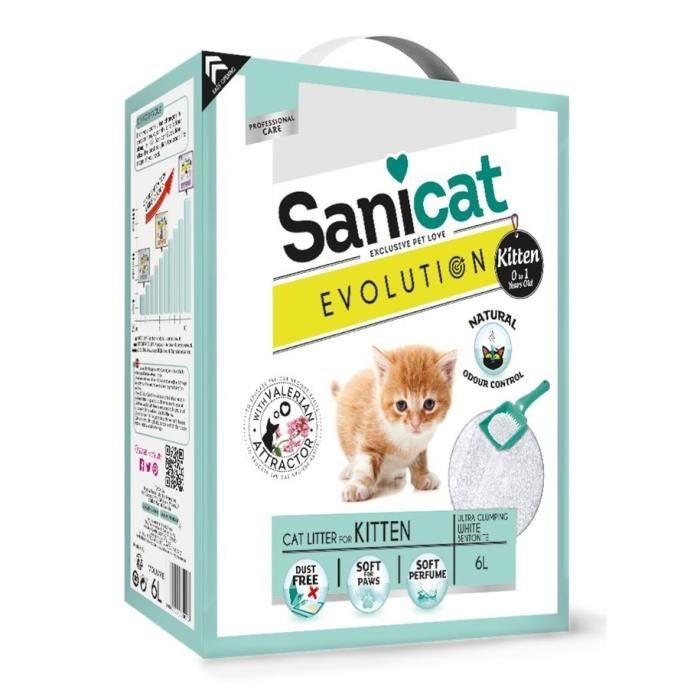 SANICAT Litière Evolution Kitten 6L - Pour chaton