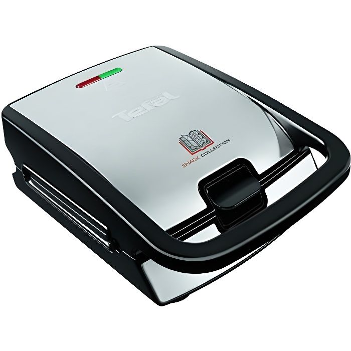Tefal SW852D Snack Collection, plaques gaufres et croque monsieur incluses ,Noir - Acier inoxydable SW852D