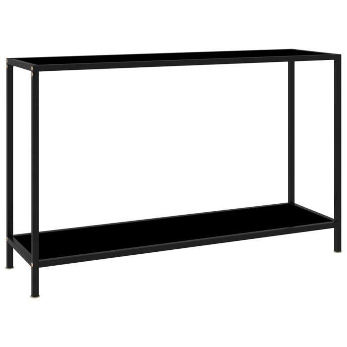 Table console Noir 120x35x75 cm Verre trempé-LEF