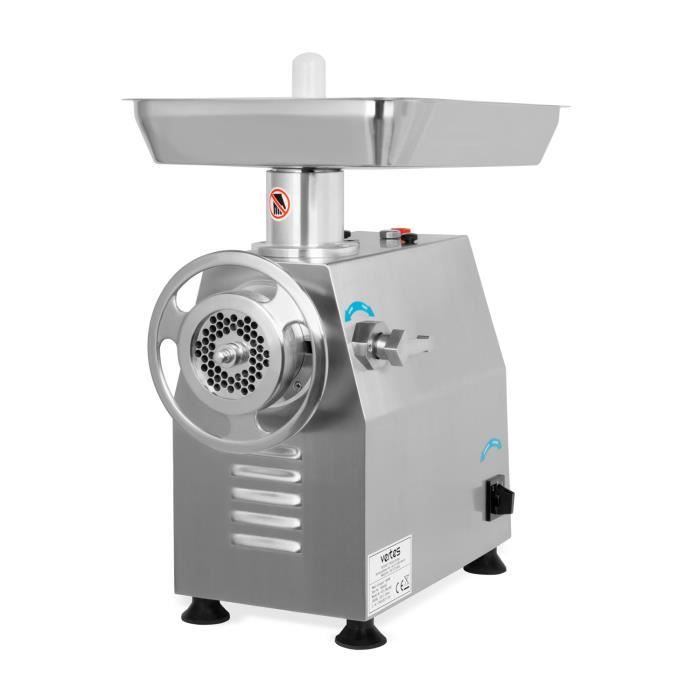 Vertes Hachoir à viande électrique professionnel (1500 watt, 320 kg-h, Acier inoxydable, Bouchon de remplissage)