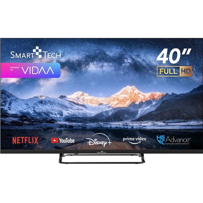 Smart Tech TV Full HD 40(101 cm) 40FV02V Smart TV VIDAA Netflix Prime Video Disney Youtube 3xHDMI 2xUSB Mode Hotel