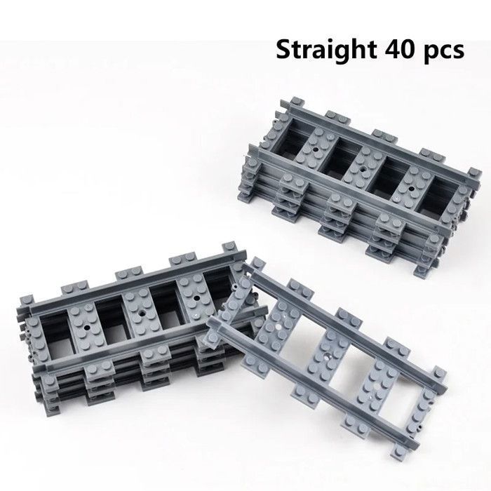Lot De 40 Rails De Train Urbain – Courbes, Droites, Aiguillages, Compatible Marques Populaires, Pour Enfant