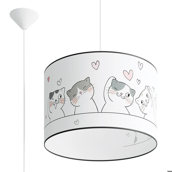 Lampe suspendue - Sollux Lighting - Cat 40 - Blanc/multicolore - LED - 40x40x95 cm Lampe suspendue - Sollux Lighting - Cat 40 - Blanc/multicolore - LED - 40x40x95 cm