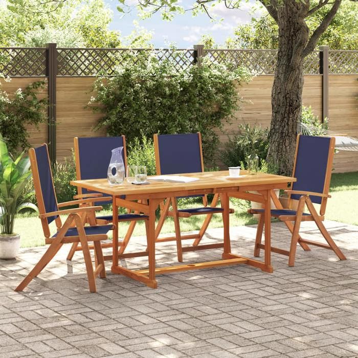 vidaXL Ensemble à Manger de Jardin Bois d'Acacia - vue 2