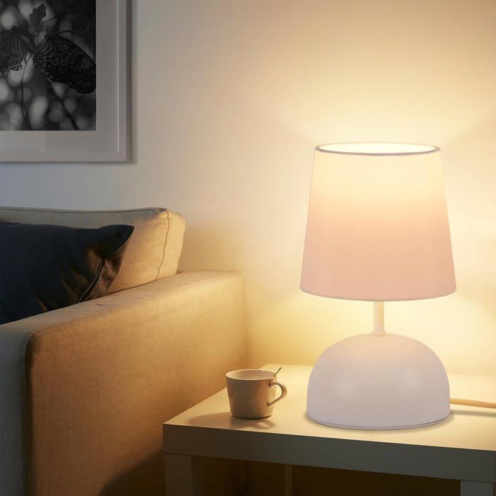 Homefire Lampe de table lampe de chevet blanche lampe de