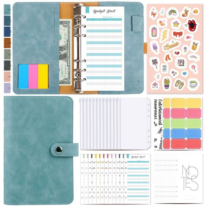 Lot De 12 Pochettes Organisatrices A5 Avec Bouton-pression – Bleu, Uxcell