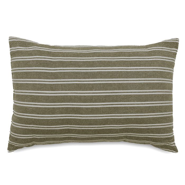 Coussin de plage coton lavé 20x30 cm collection LILI FOUTAS vert kaki
