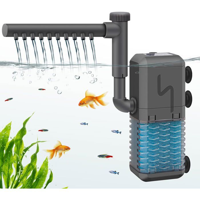 Meilleurs prix pour Filtre Aquarium - Pompe Aquarium - 600 L/h - 6W - Pompe de Filtre Interne Avec Barre de Pulvérisation - Pour Aquarium 30L à 150L