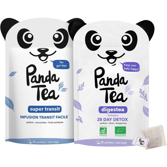 Panda Tea Bio Transit & Digestion - 56 Sachets Tisane Naturelle Anti ...