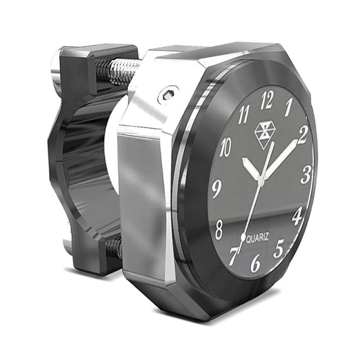 Montre guidon moto/Horloges analogiques + fixation guidon Craftride LK2 chrome