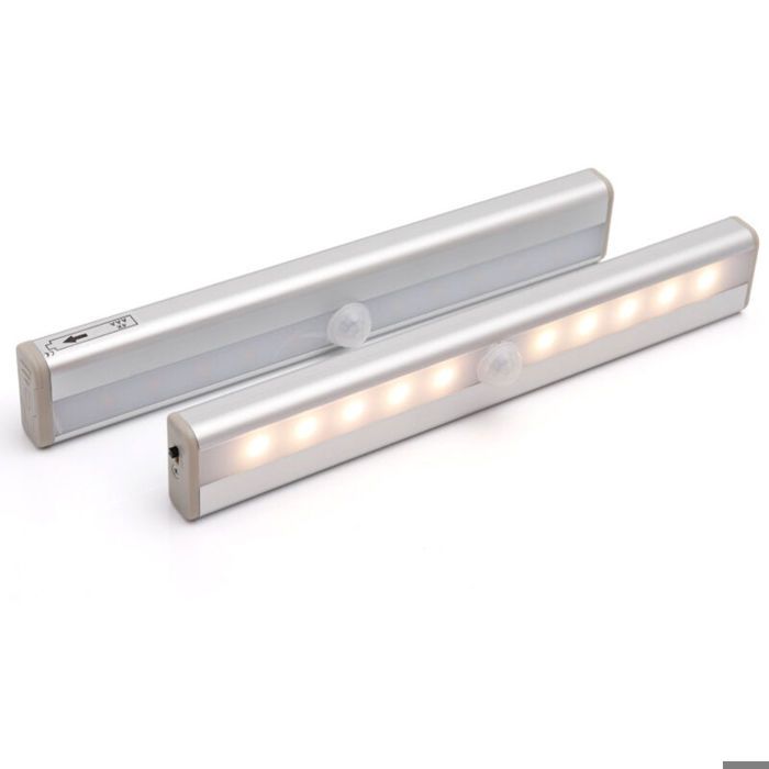 Lampe détecteur de mouvement - PZCC - PZCC - Lot de 2 - 10 LED - Rechargeable USB