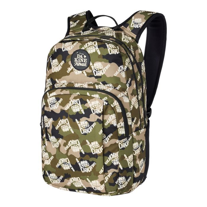 DAKINE Sac à dos de loisirs kaki vert olive pour femme et homme - Campus Backpack 25L Hawaii Camo Shaka 347668