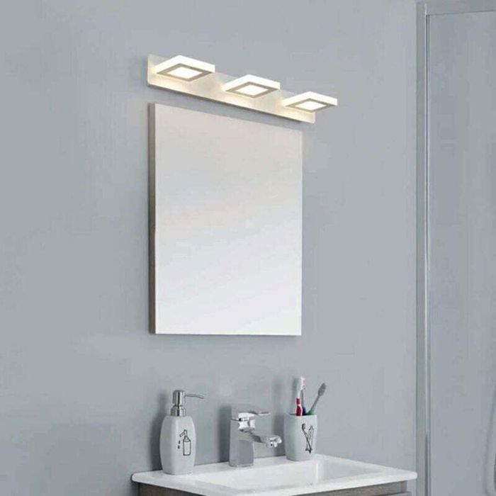 Lampe miroir salle de bain LED 15W tricolore reglable 360° 48CM carre