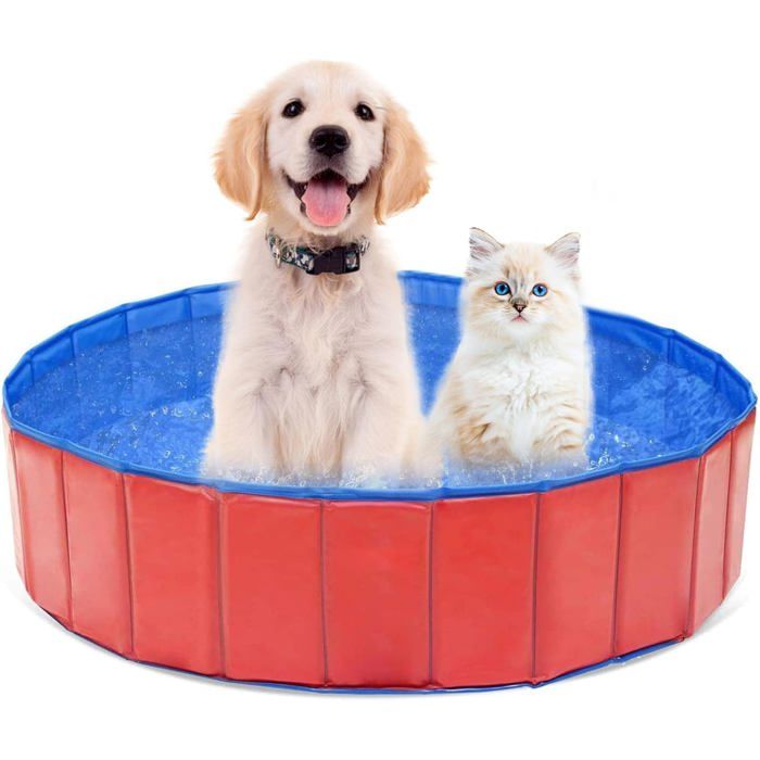 Piscine Chien Pliable PVC portable pour animaux pataugeoire pour chiens enfants 60x20 cm