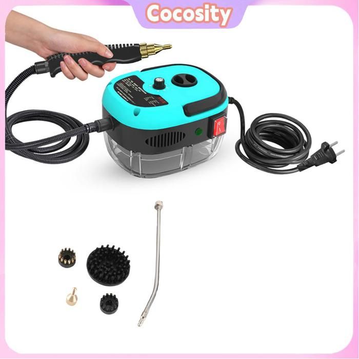 Cocosity Nettoyeur de vapeur 1500W portable portable Clain de vapeur à haute electromenager appareil Bouche rouge Lac Bleu BL-EU