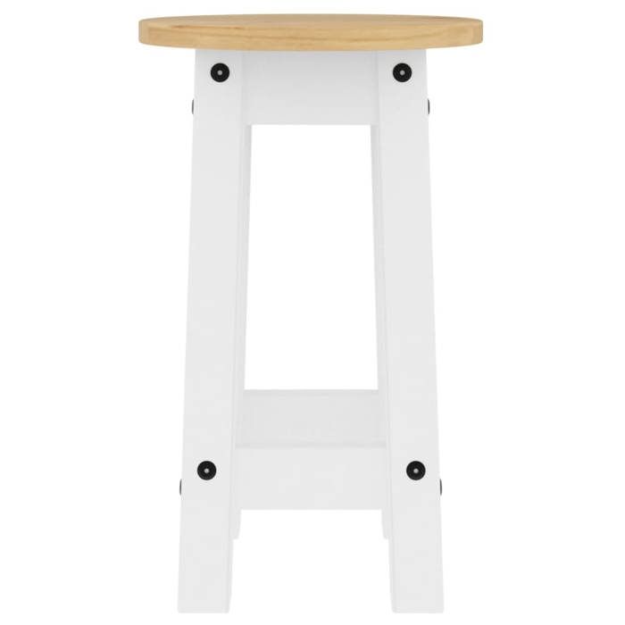 Tabourets de bar lot de 2 blanc bois massif de pin_2 ans garantie_17409