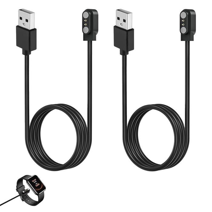 2 Pièces Universel Chargeur Montre Connectée 2 Pin 2.5mm Magnétique Chargeur pour Smartwatch Charge Rapide et Sécurisée Compatible