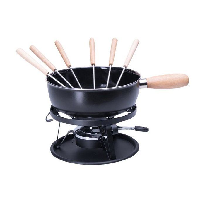 Service à fondue - NOUVEL - Modern Black - 22 cm - 9 pièces - Acier émaillé Service à fondue - NOUVEL - Modern Black - 22 cm - 9 pièces - Acier émaillé