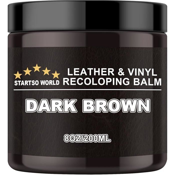 Kit de Rénovation pour Cuir 200ml Teinture Cuir Marron Foncé pour Meubles Canapés Sièges 200ml Marron foncé PRODUIT ENTRETIEN CUIR