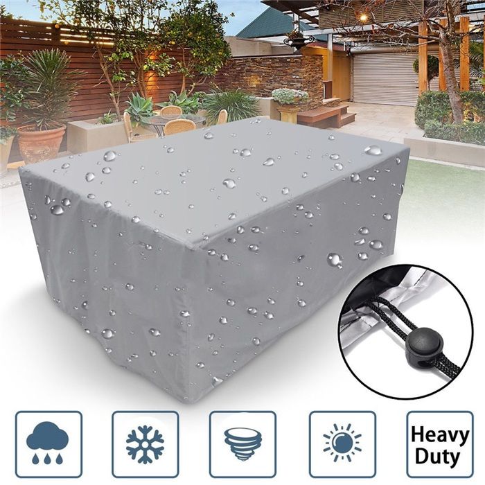 Housse mobilier de jardin extérieure argentée 160x160x80 cm imperméable anti-UV anti-poussière Housse mobilier de jardin extérieure argentée 160x160x80 cm imperméable anti-UV anti-poussière