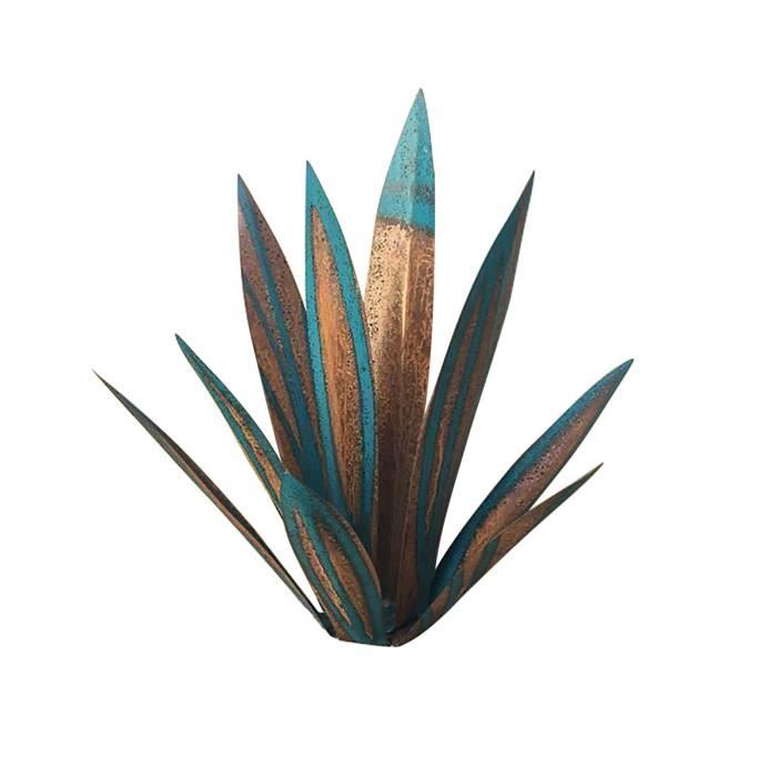 Cactus En Métal Rouge Avec Fleurs - Sculpture Vintage 25 Cm Pour Jardin Ou Intérieur