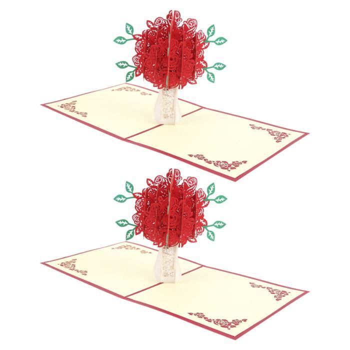 2 Cartes Anniversaire Pop-up 3D Papillon & Fleur – Pour Femme, Maman, Sœur – Avec Enveloppes Et Cartes De Vœux