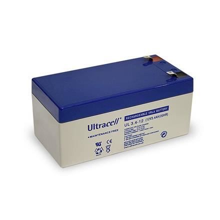 Alpexe® Batterie Plomb (UltraPile) 12 V 3,4 Ah (Faston 187 - 4,8mm) - AKKU 12-3,4 (UL3-4-12) Ultracell