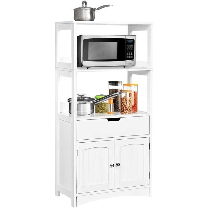 GOPLUS Armoire Meuble de Rangement avec Tiroir Placard et 2 Etagère-60x325x122CM-Style Moderne Blanc
