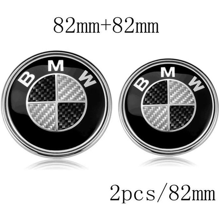 2 Pièces Fibre de carbone Emblème Logo Sigle BMW Capot / Coffre 82mm /82mm Série X5