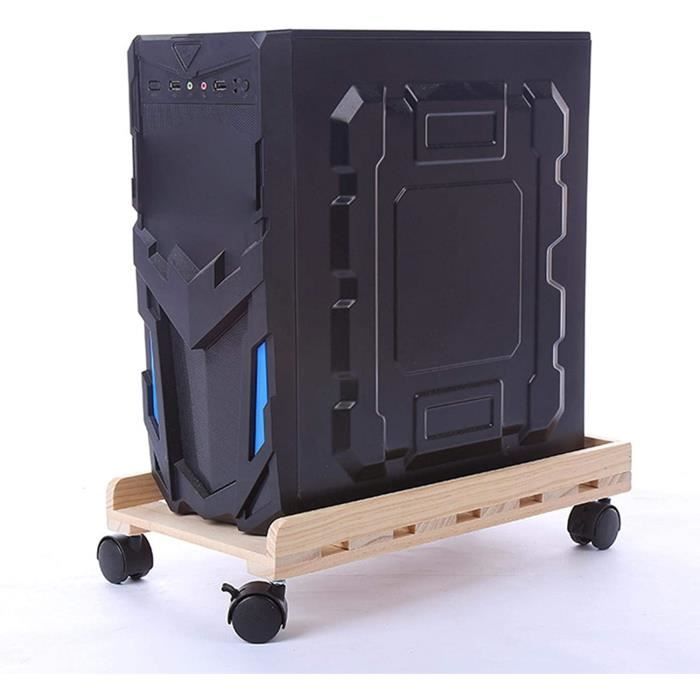 Support Ventilé Pour Unité Centrale PC - Chariot Réglable Sous Bureau Avec Roues Verrouillables, 43 Cm De Large