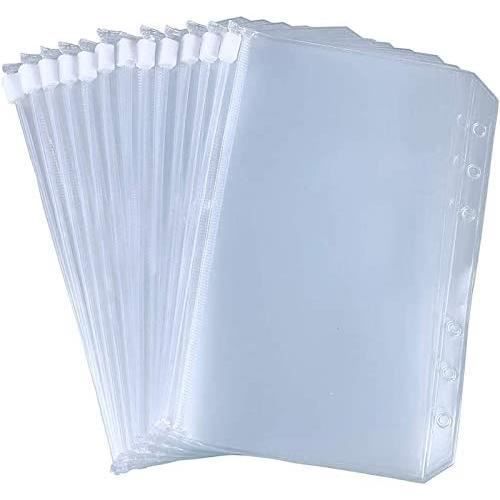Pochettes Plastique A6 à Fermeture éclair - Lot De 20, 6 Trous, Transparentes, Imperméables, Pour Classeur - 5