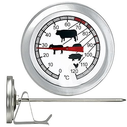 Thermomètre Pour Fumoir Grand Diamètre 100 Mm - Plage 0-120°C, Précision +/- 2,5%, Calibré à 120°C - 5
