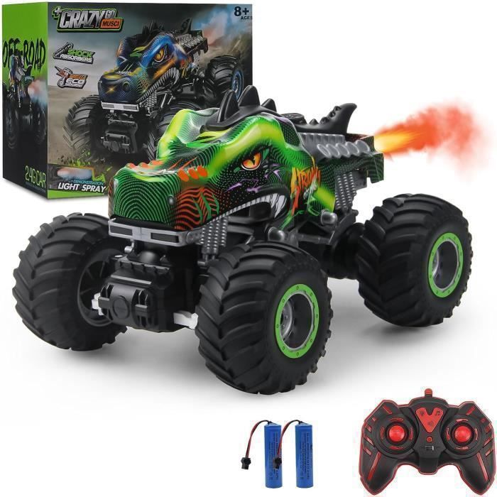 Voiture Télécommandée RC Dinosaures Monster Truck 1:16 - Vert - Tout  Terrain - Musique Lumières LED - Cdiscount Jeux - Jouets