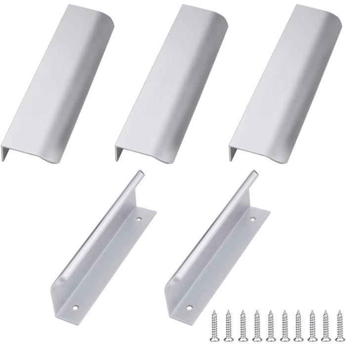 Poignée de meuble aluminum chromé mat | Mon magasin E.Leclerc