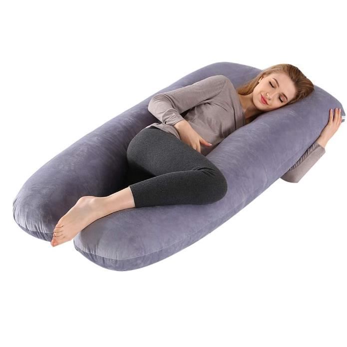 Coussin De Grossesse Avec Doublure En Velours,coussin De Maternité En Forme De U De 70x130cm